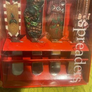 Boston Warehouse SPREADERS Country Christmas Set of 4 Knives